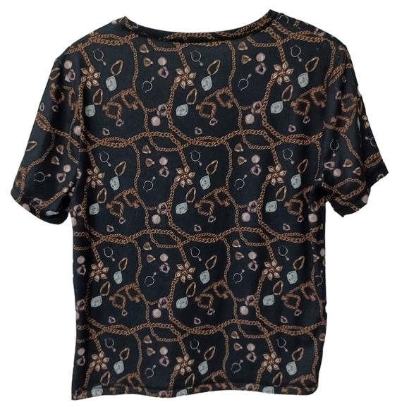 X by Gottex jewelery print t shirt top - Picture 2 of 5